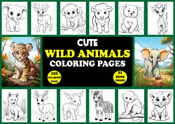 150 Baby Wild Animals Coloring Pages