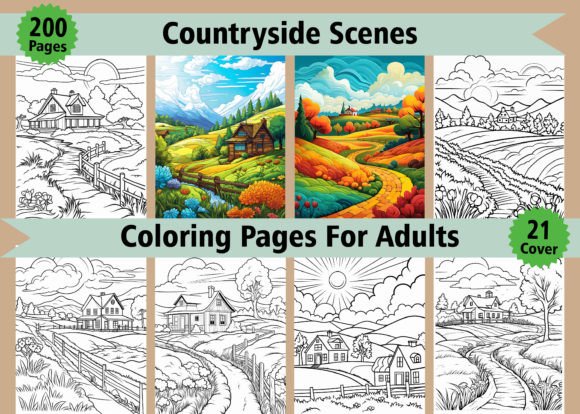 200 Countryside Scenes Coloring Pages