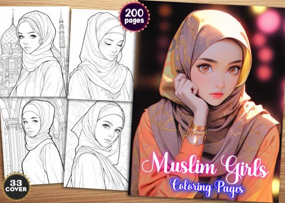 200 Muslim Girls Coloring Pages for KDP