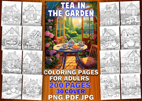 200 Tea in the Garden Coloring Pages