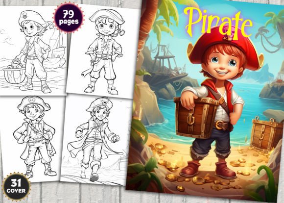 79 Pirates Coloring Pages for Kids. KDP