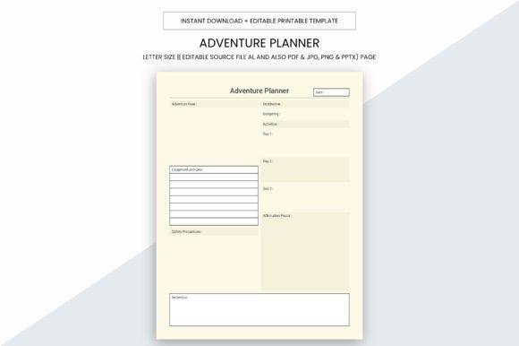 Adventure Planner Printable Page