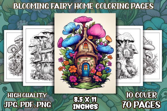 Blooming Fairy Home Coloring Pages