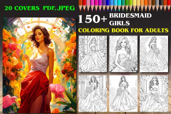 Bridesmaid Girls Coloring Pages: Creative Relaxation for Adults & Thoughtful Wedding Keepsakes
