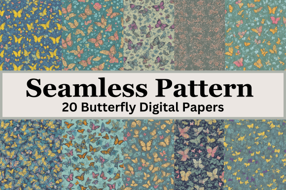 Butterflies Botanical Seamless Pattern: Elevate Your Creative Projects with Nature-Inspired Elegance