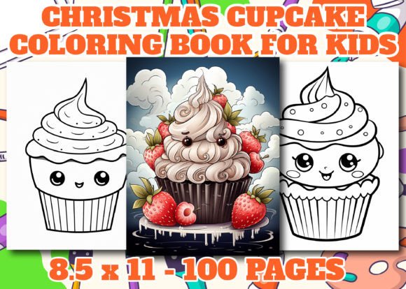 Christmas Cupcake Coloring Pages