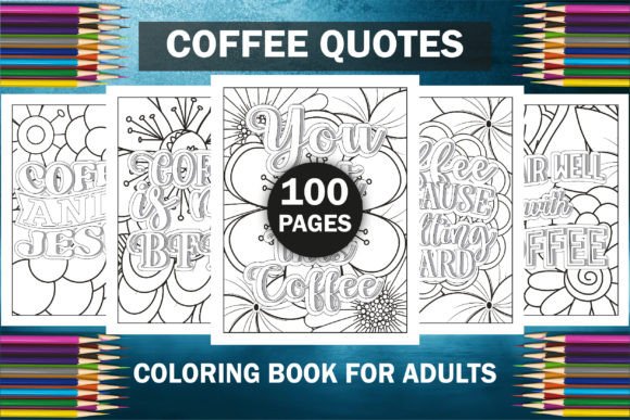 Coffee Quotes Coloring Book Bundle