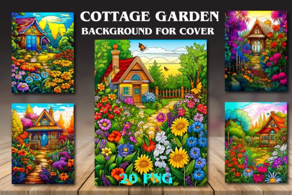 Cottage Garden Backgrounds for Covers