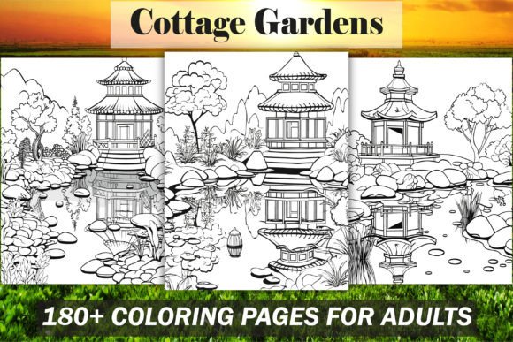 Cottage Gardens Coloring Book for Adult