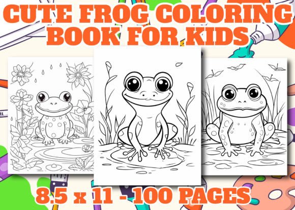 Cute Frog Coloring Pages for Kids