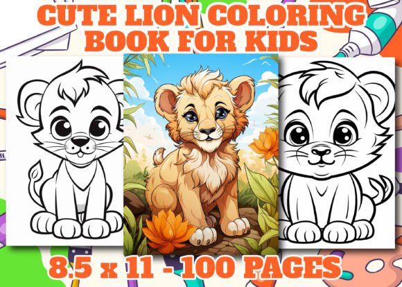 Cute Lion Coloring Book for Kids