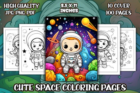 Cute Space Coloring Pages for Kids