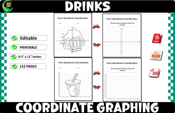 Drinks Coordinate Plane Graphing Mystery: Where Math Engagement Meets Creative Learning Design