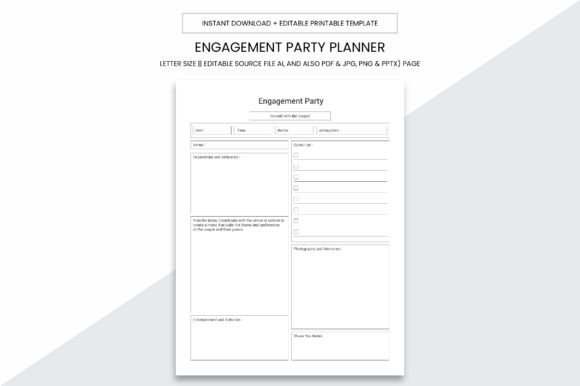 Engagement Party Planner Kdp Printable
