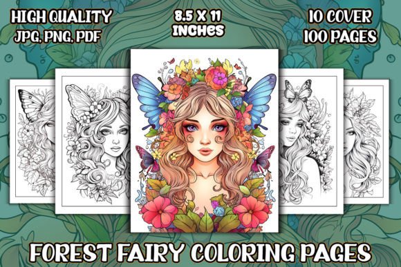 Forest Fairy Coloring Pages for Adults