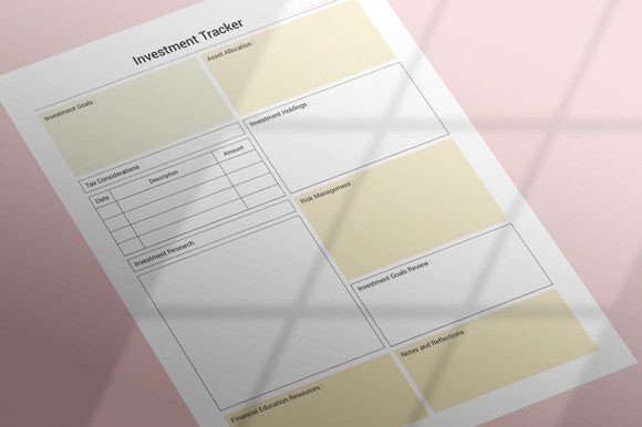 Investment Tracker Kdp Printable