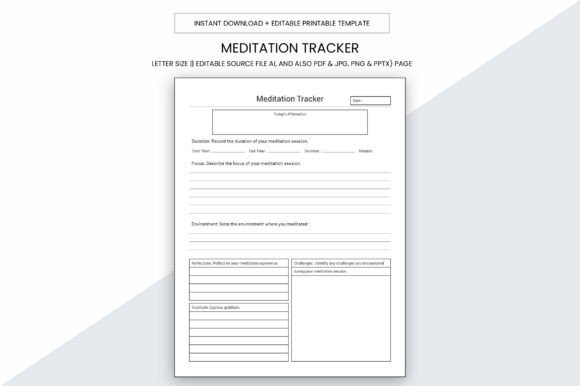 Meditation Tracker Printable Template