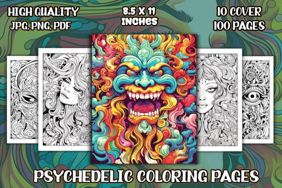 Psychedelic Coloring Pages for KDP