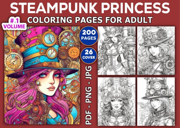 Steampunk Princess Coloring Pages Adult