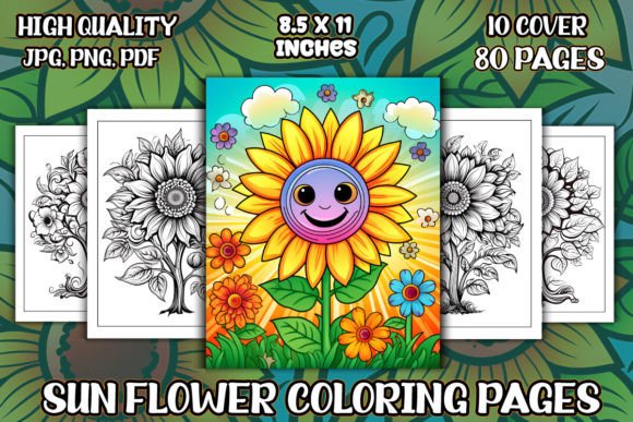 Sun Flower Coloring Pages for Kids