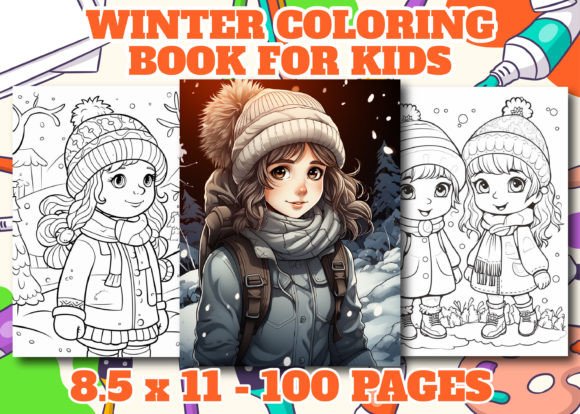 Winter Girls Coloring Book for Kids